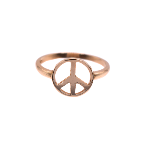 Peace Symbol Ring In 9ct Yellow Gold