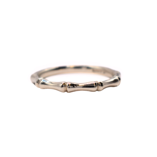 Bamboo Ring In 9ct White Gold