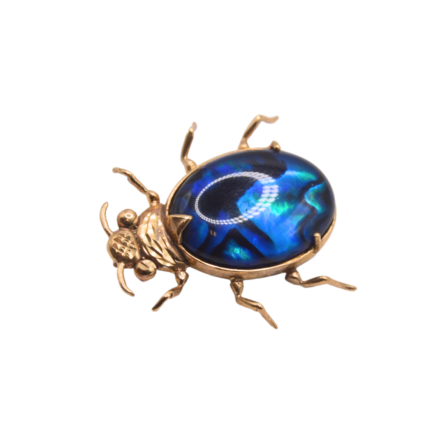 Beetle Brooch In 9ct Yellow Gold