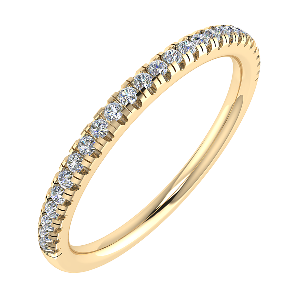 18ct Yellow Gold Claw Set Diamond Wedding Bands