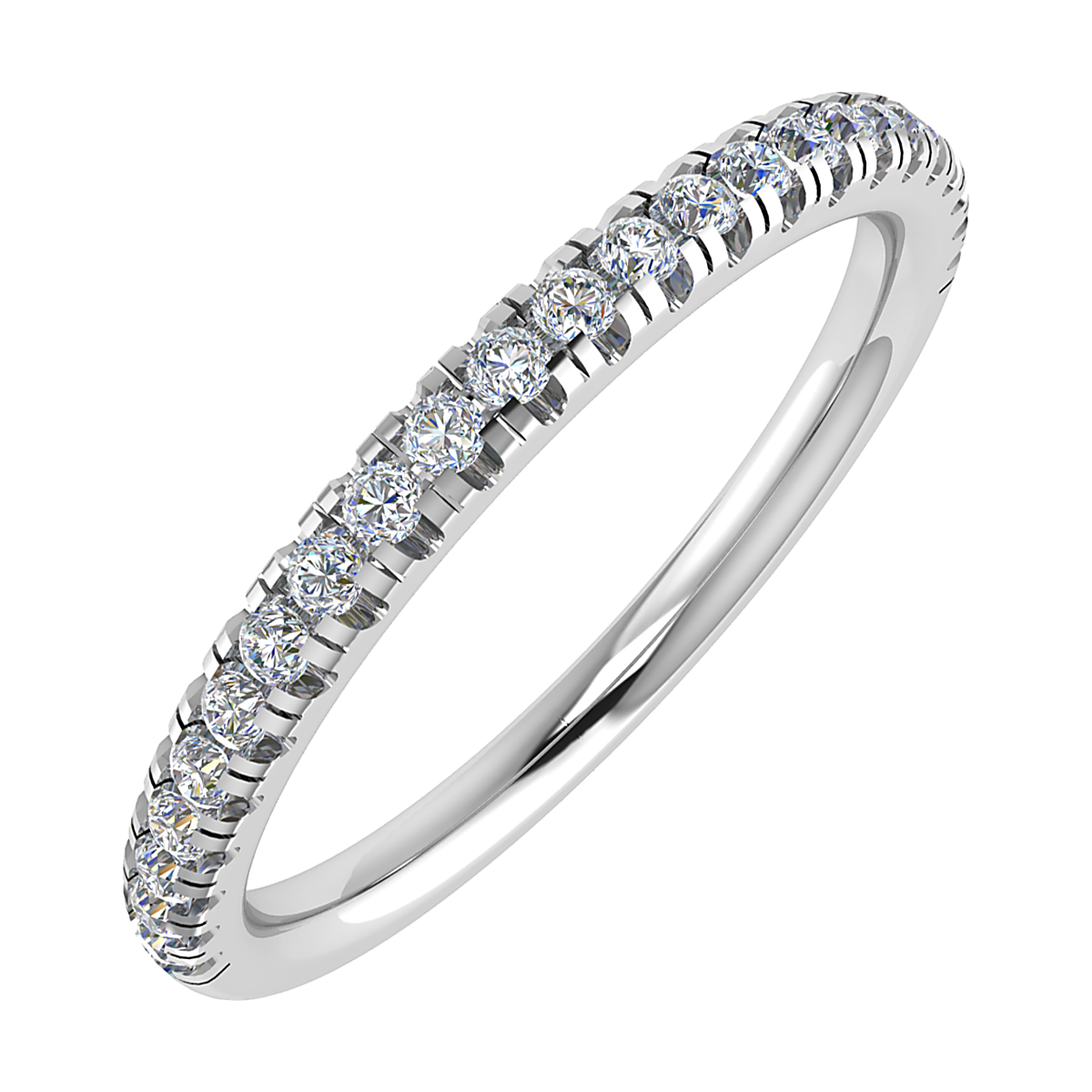 Platinum Claw Set Diamond Wedding Bands