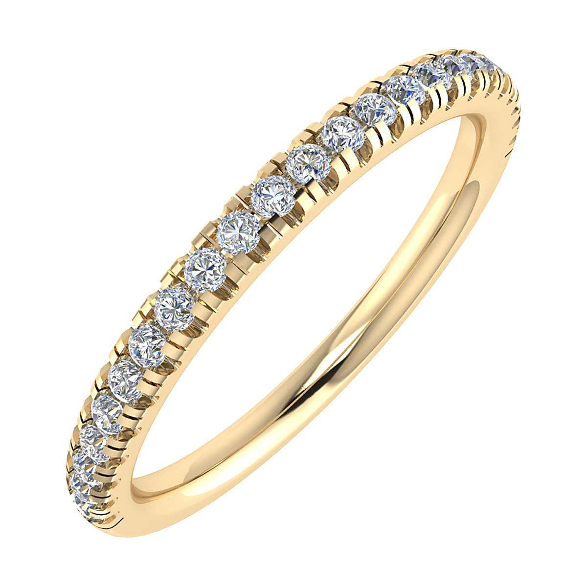 18ct Yellow Gold Claw Set Diamond Wedding Bands