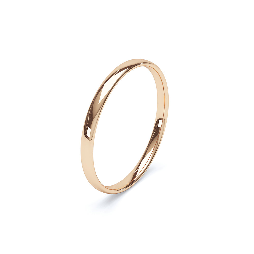 BC 18ct Rose Gold Soft Court Wedding Ring 5-8mm Width