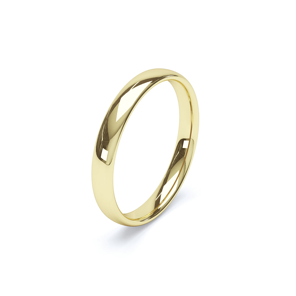 BLC 9ct Yellow Gold Soft Court Wedding Ring 5-8mm Width