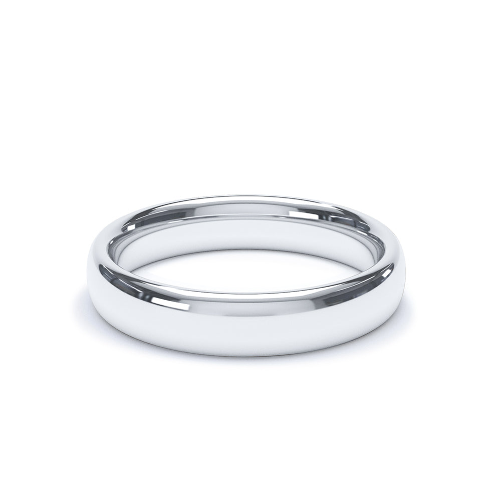 BLC 9ct White Gold Soft Court Wedding Ring 5-8mm Width