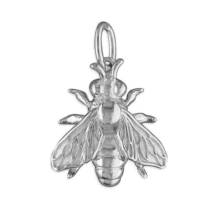 Honey Bee Pendant In Silver