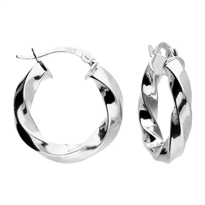 Twisted Hoops In Silver