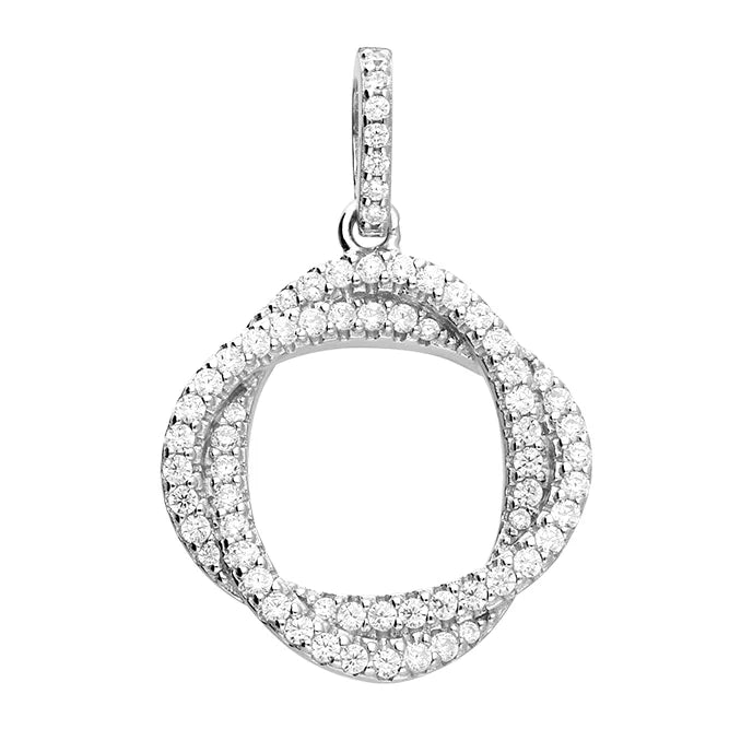 Cubic Zirconia Open Circle Pendant