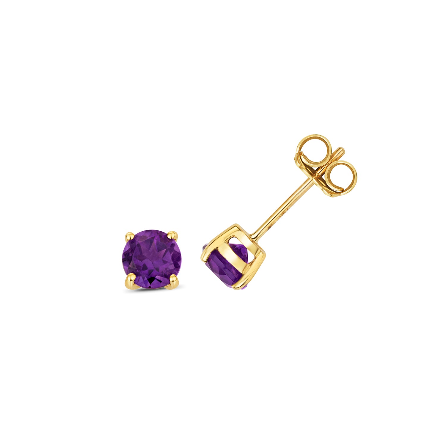 9ct Gold Round Gemstone stud Earrings- Pick Your Gemstone