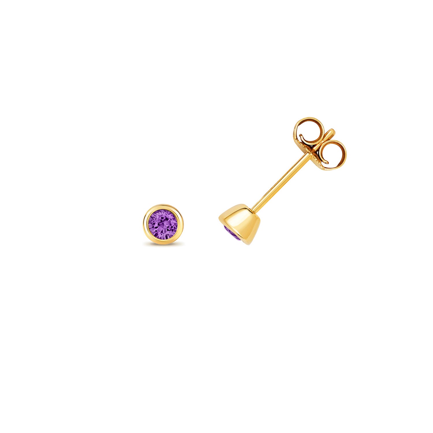 9ct Gold Round Gemstone stud Earrings- Pick Your Gemstone