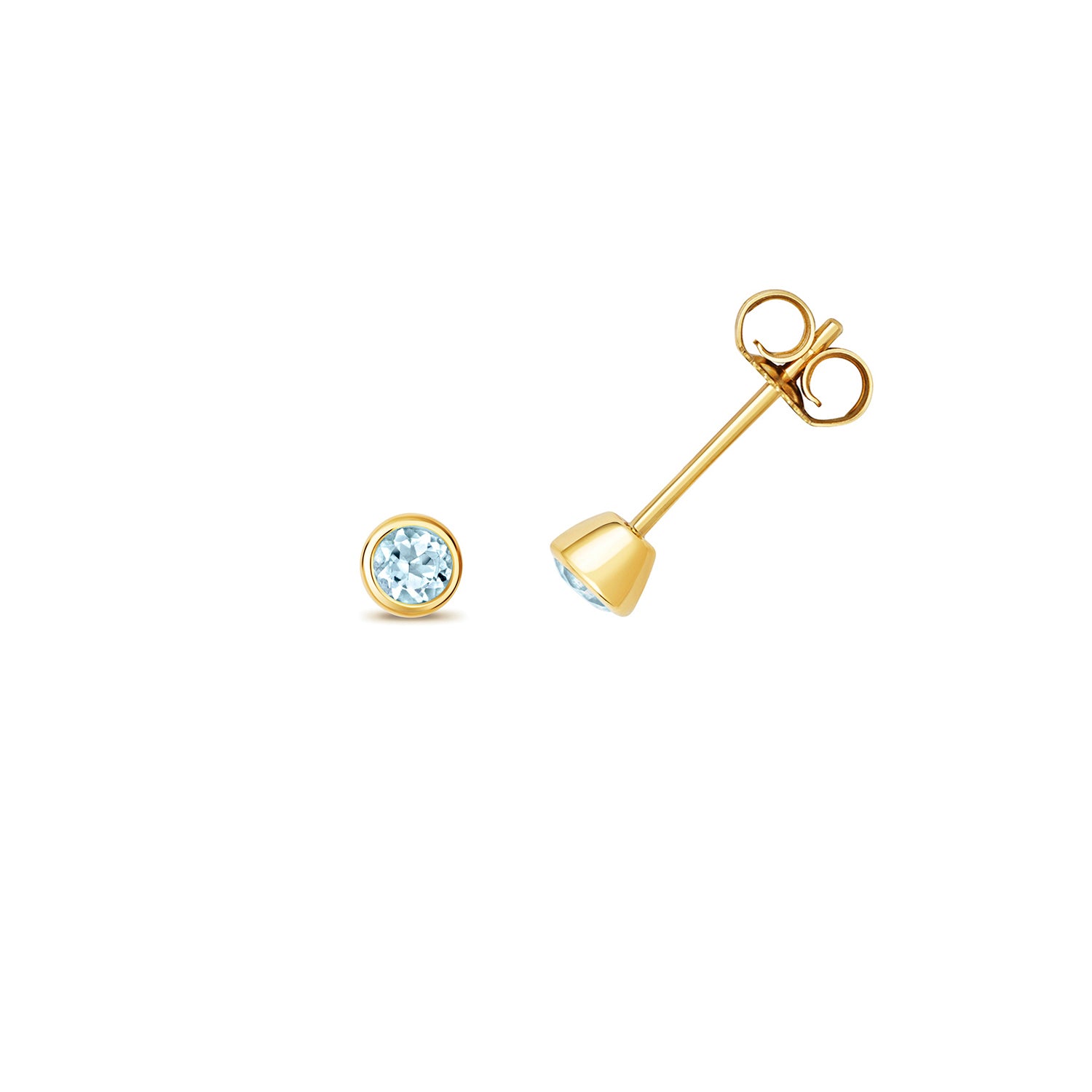 9ct Gold Round Gemstone stud Earrings- Pick Your Gemstone