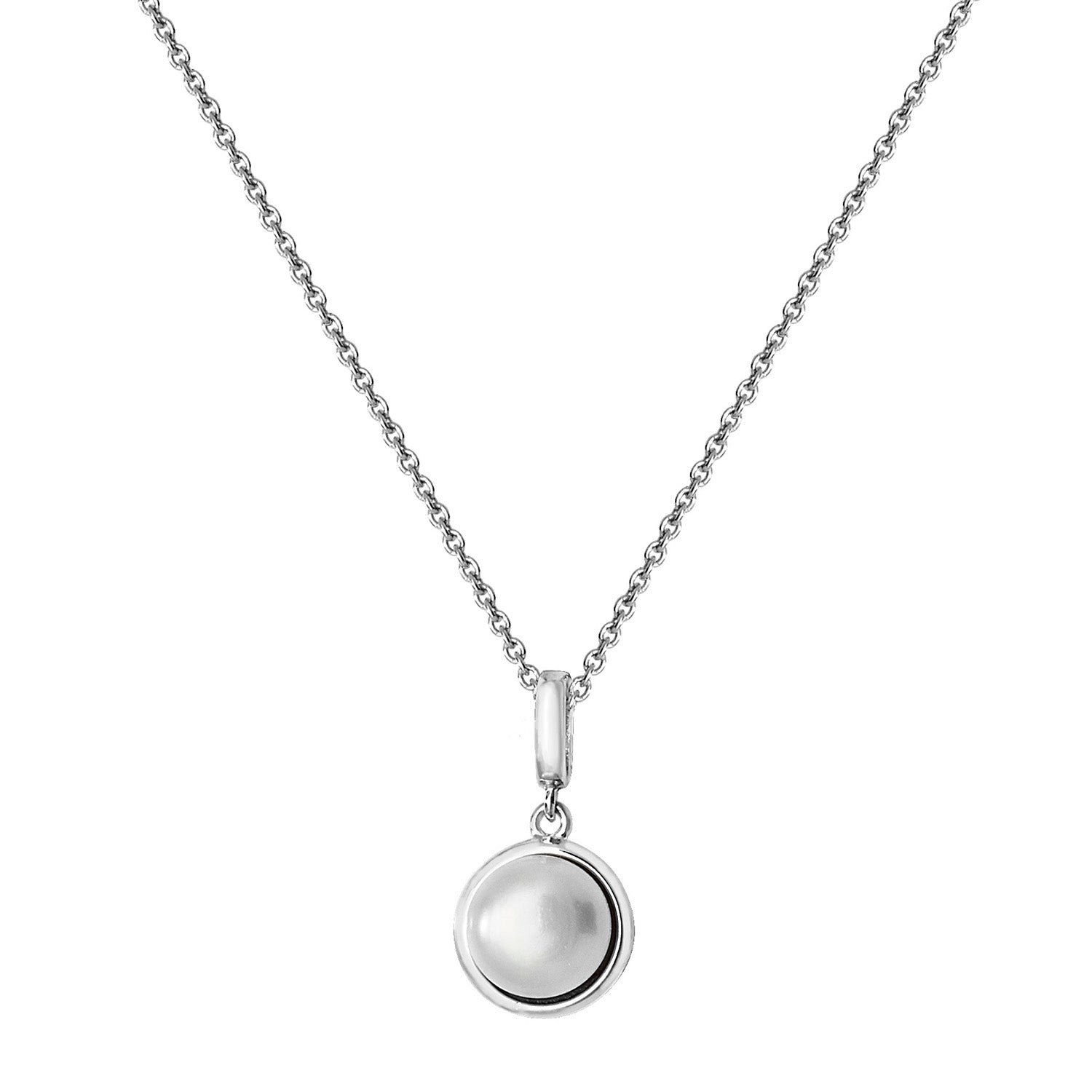 Round Pearl Necklace In Silver