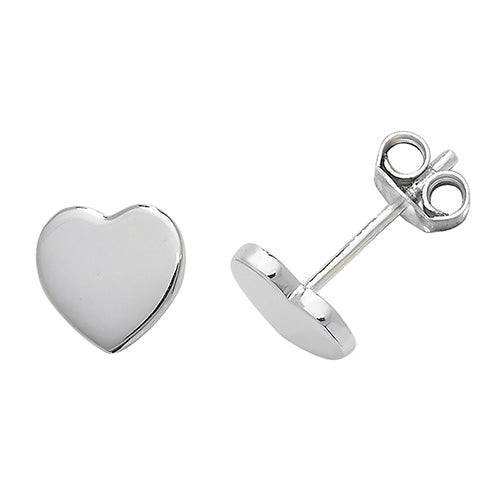 Heart Studs In Silver