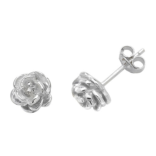 Rose Studs In Silver