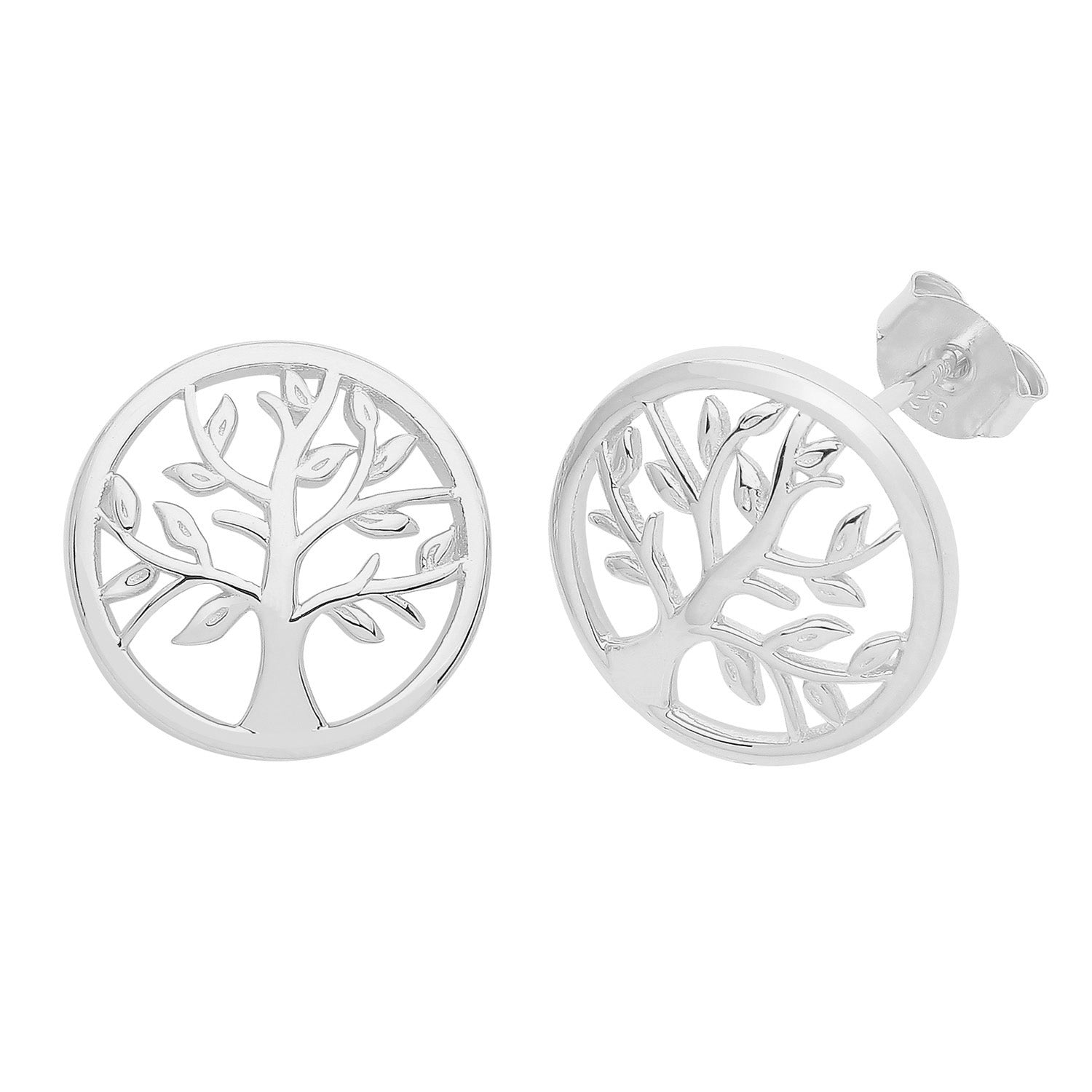 Tree Of Life Studs In Silver