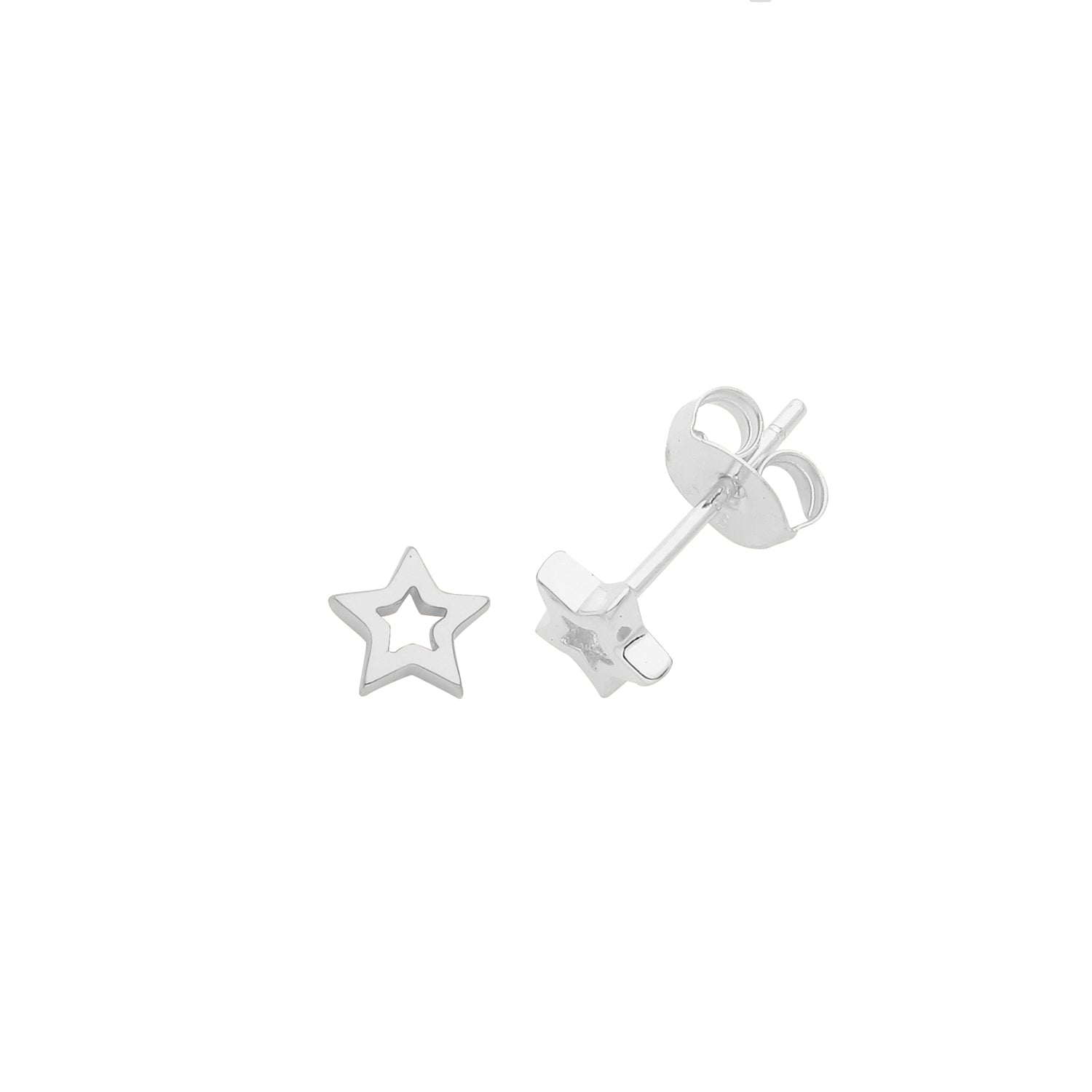 Star Studs In Silver