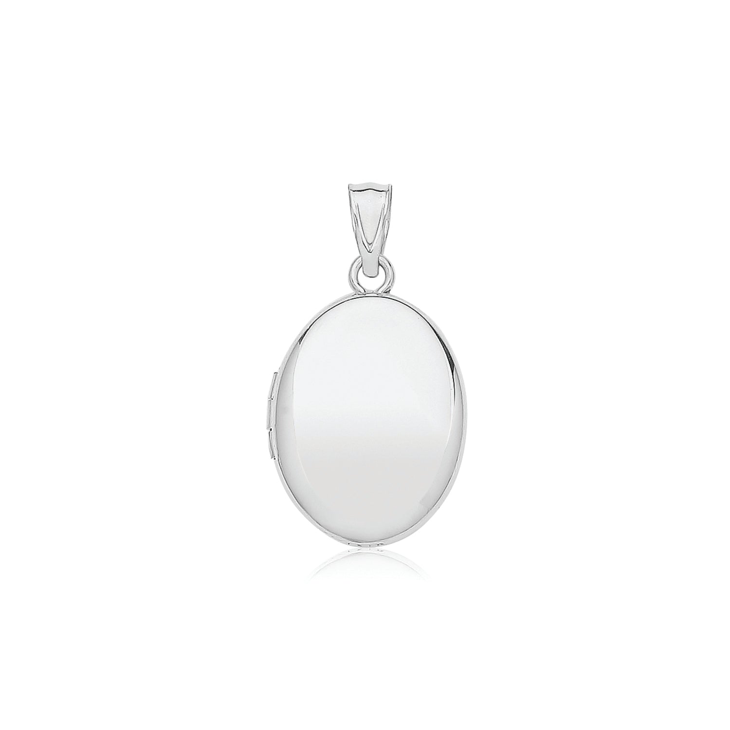 Plain Oval Locket In Silver