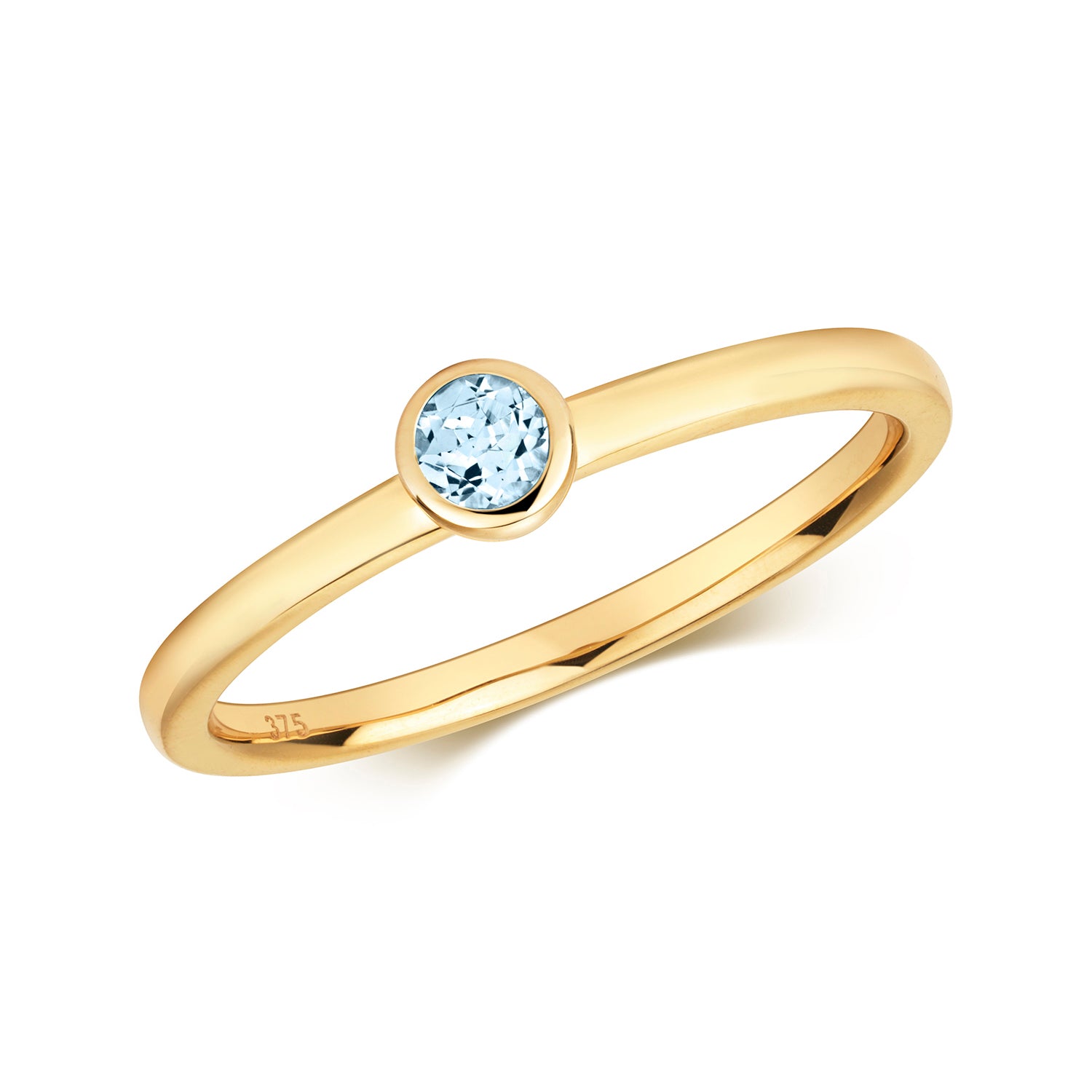 9ct Gold Round Gemstone Ring - Pick Your Gemstone